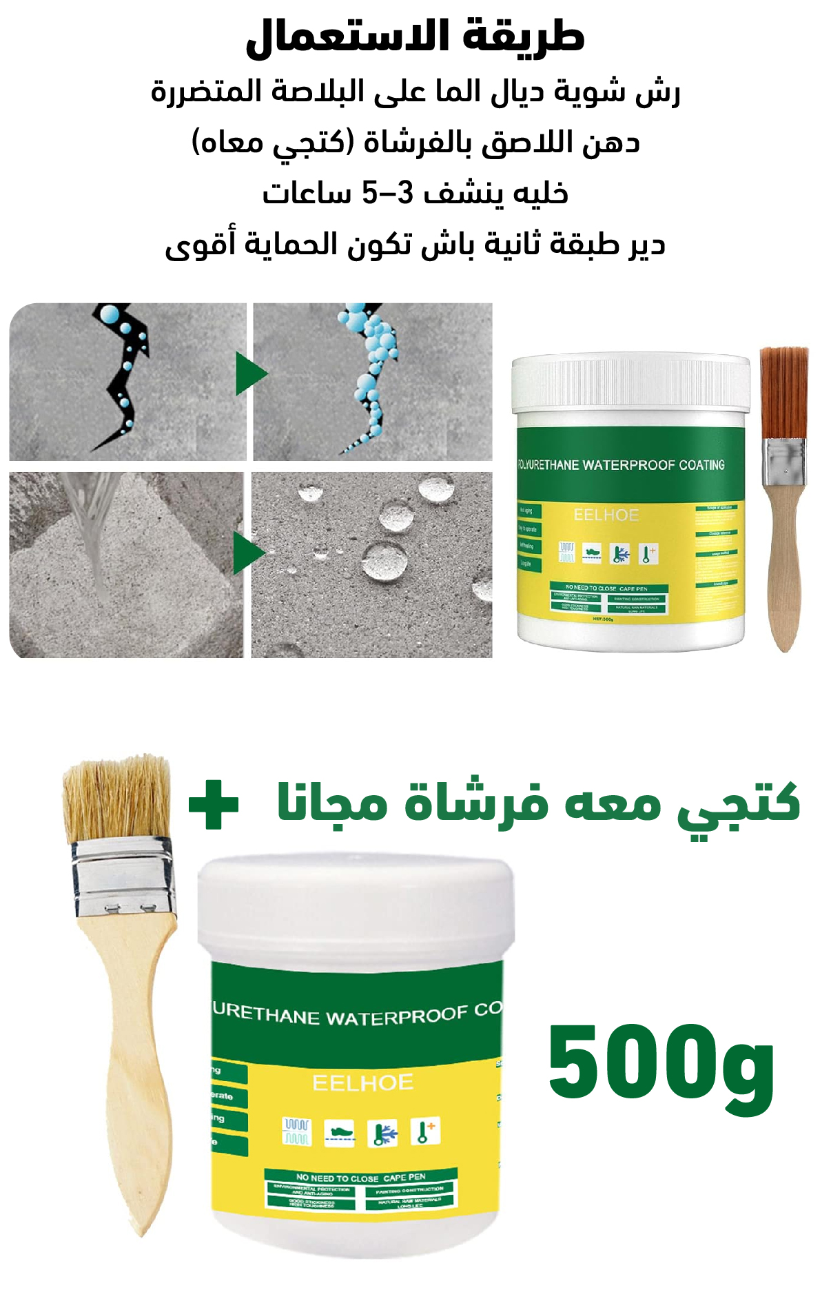 طلاء مانع التسرب مقاوم للماء وشفاف للمنزل